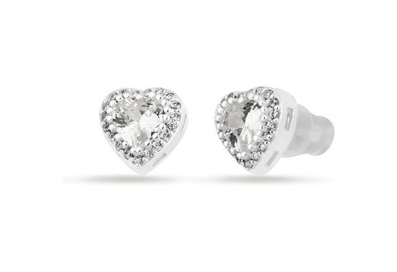 Einzelstück Ohrstecker-Set Ohrstecker mit funkelndem Herz 925 Sterling Silber von Einzelstück