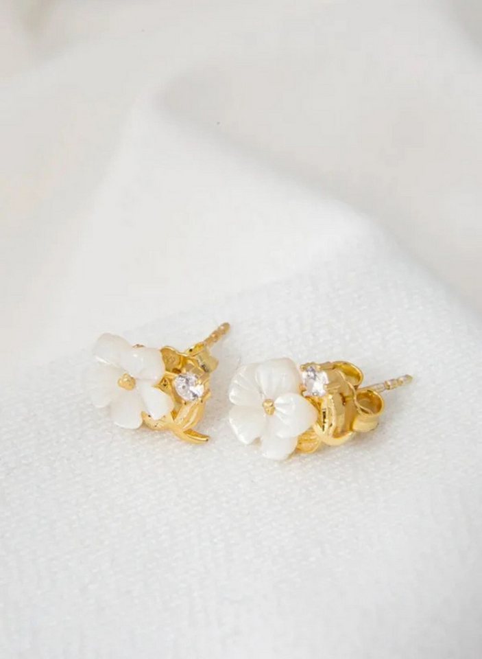 Einzelstück Paar Ohrstecker Monoi Ohrstecker Gold von Einzelstück