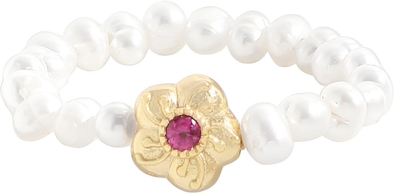 Einzelstück Perlenring Pearl Anxiety Ring, Anti-Stress Ring aus wasserfesten Perlen von Einzelstück