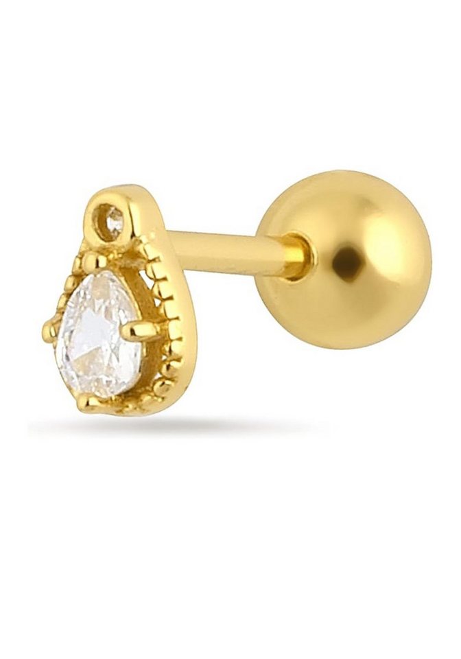 Einzelstück Single-Ohrstecker Ohrpiercing Piercing Alamea 925 Sterling Silber Gold Vermeil von Einzelstück