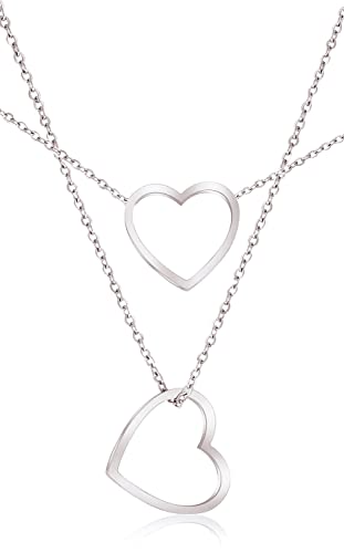 Einzelstück Schmuck Set Herz Anhänger Armband & Halskette I 925 Sterling Silber Allergiker geeignet I Damen Geschenk Muttertag (Hearts Set Gold) (Hearts Set Silber) von Einzelstück