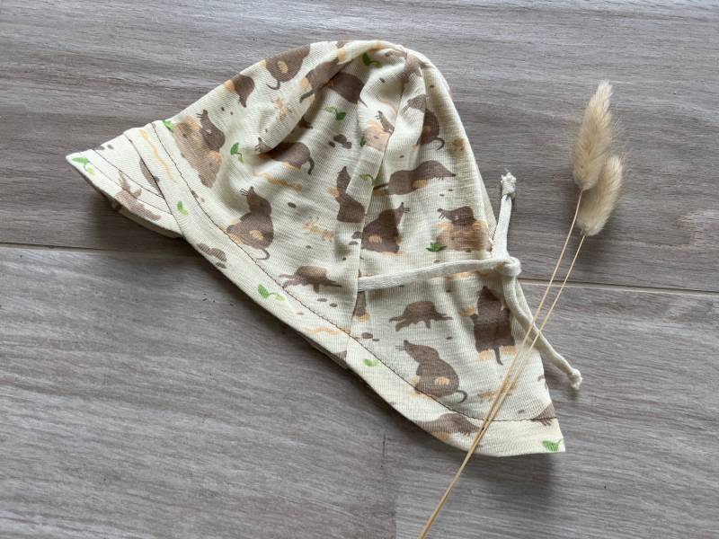 Sommermütze Kappe Sonnenschutz Wolle Seide Merinowolle 4 - 6 Jahre | Kopfumfang 51-54 cm von EinzigArtLaden