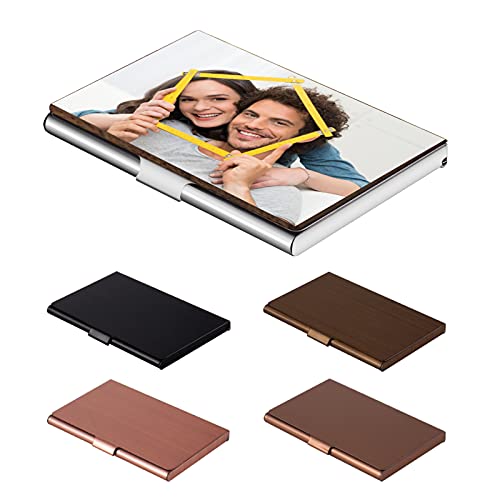 Personalisierbarer Edelstahl Kreditkartenschutzhalter - Visitenkartenetui Platz für bis zu 20 Karten, SuperSlim Design -Freunde, Familie, Kunden, Mitarbeiter und Unternehmer (Farbfotostil) von EinzigGeschenk