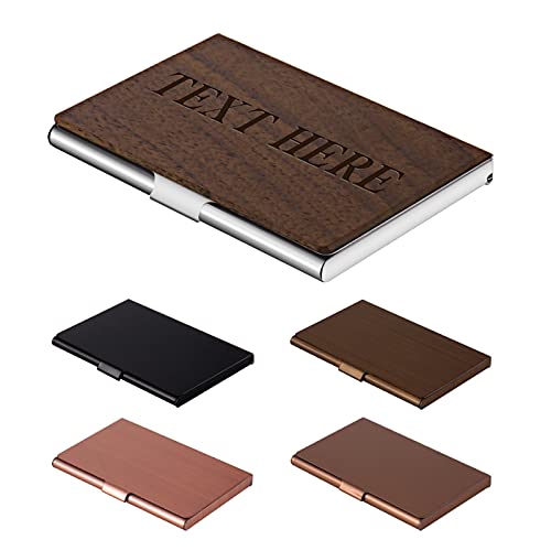 Personalisierbarer Edelstahl Kreditkartenschutzhalter - Visitenkartenetui Platz für bis zu 20 Karten, SuperSlim Design -Freunde, Familie, Kunden, Mitarbeiter und Unternehmer (Gravierter Textstil) von EinzigGeschenk