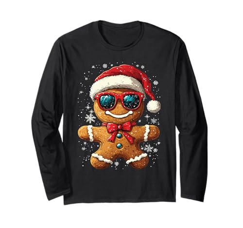 Lustiges Weihnachten Motiv Lebkuchenmann Gingerbread Man Langarmshirt von Einzigartige Weihnachtsdesigns