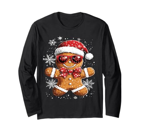 Lustiges Weihnachten Motiv Lebkuchenmann Gingerbread Man Langarmshirt von Einzigartige Weihnachtsdesigns