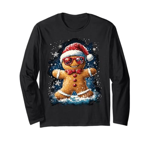 Lustiges Weihnachten Motiv Lebkuchenmann Gingerbread Man Langarmshirt von Einzigartige Weihnachtsdesigns