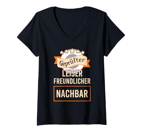 Damen Nachbarschaft Haus Bauen Einzug T-Shirt mit V-Ausschnitt Damen Nachbarschaft Haus Bauen Einzug T-Shirt mit V-Ausschnitt von Einzug und Wohnungswechsel Zubehör für Nachbarn