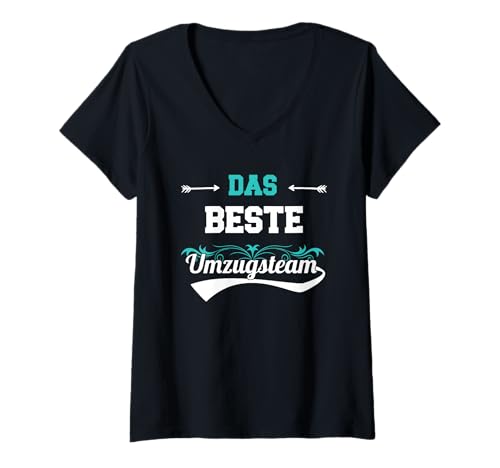 Damen Umzugshelfer einziehen Einweihung T-Shirt mit V-Ausschnitt Damen Umzugshelfer einziehen Einweihung T-Shirt mit V-Ausschnitt von Einzug und Wohnungswechsel Zubehör für Nachbarn