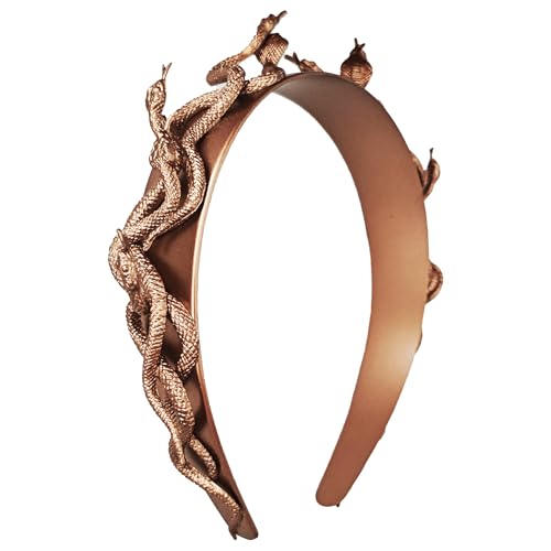 Eioi & Lmnm Griechische Medusa Schlange Stirnband für Frauen, Bronze Medusa Schlange Kopfbedeckung, Medusa Cosplay Kopfschmuck mit griechischen Lorbeerblättern für Halloween (B, Einheitsgröße) von Eioi & Lmnm