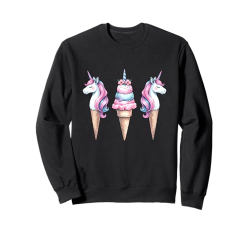 Einhorn Erdbeer EIS Teenie Mädchen Kinder Einhörner Eiscrem Sweatshirt von Eis Eiscreme Eiskreme
