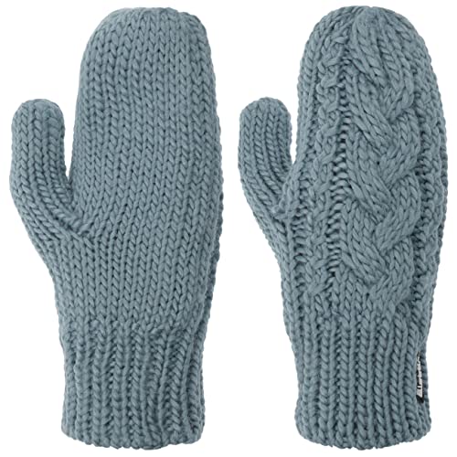 Eisbär Tonella Fäustlinge Strickhandschuhe Fausthandschuhe Damen - Made in Austria mit Futter, Futter Winter Herbst-Winter - One Size hellblau von Eisbär