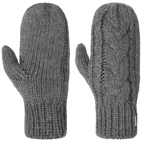 Eisbär Tonella Fäustlinge Strickhandschuhe Fausthandschuhe Damen - Made in Austria mit Futter, Futter Winter Herbst-Winter - One Size dunkelgrau von Eisbär