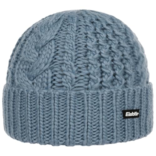 Eisbär Afratos Beanie Mütze Wintermütze Umschlagmütze Strickmütze Skimütze Damen/Herren - mit Umschlag, Futter, Futter Winter Herbst-Winter - One Size Denim von Eisbär