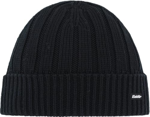 Eisbär Ayo Mütze schwarz – Outdoor-Mütze mit Merino-Mix (mulesingfrei), Breiter Rippenstruktur & Nahtlosem Design – Wärmende, Atmungsaktive Wintermütze für Damen & Herren von Eisbär