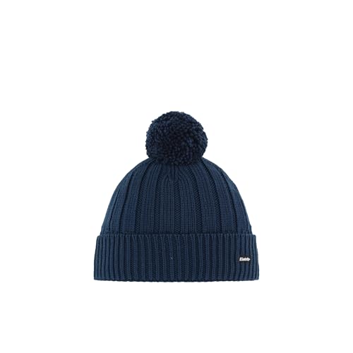 Eisbär Ayo Pompon Mütze blau – Wärmende Outdoor-Mütze mit Merino-Mix (mulesingfrei), Breiter Rippenstruktur, Nahtlosem Strick & Flauschigem Bommel – Perfekt für Damen & Herren im Winter von Eisbär