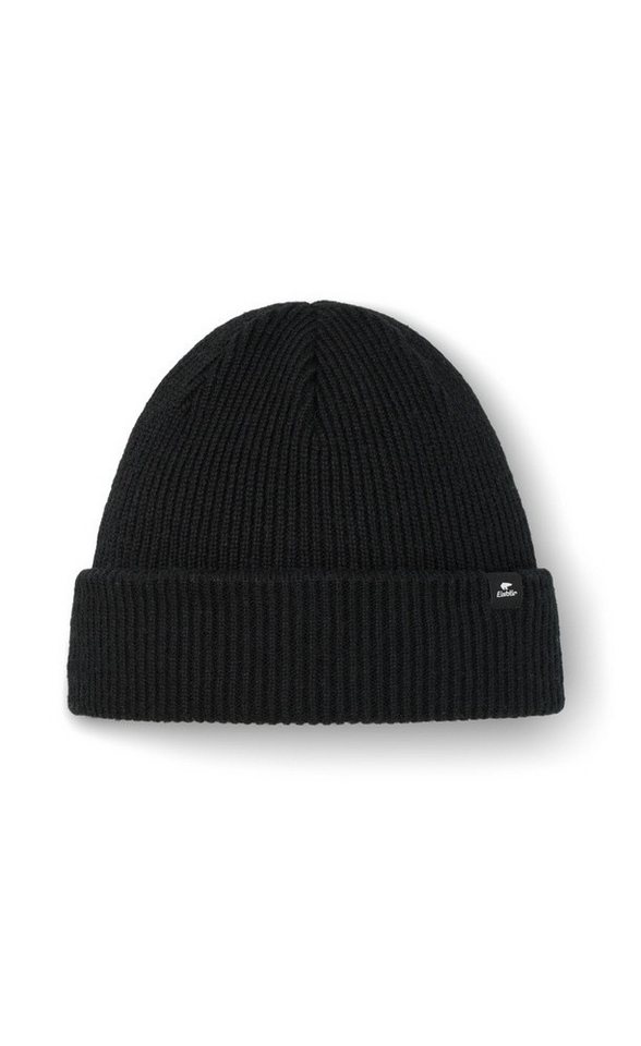 Eisbär Beanie Salma 2.0 - Merinomix, Rippstruktur - schwarz - 1 Stück von Eisbär