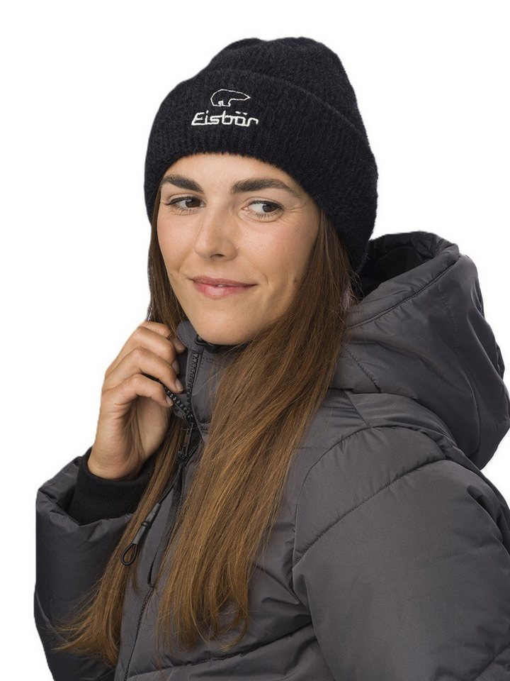 Eisbär Beanie Wintermütze Mana - Flauschige Textur - Damen schwarz - 1 Stück von Eisbär
