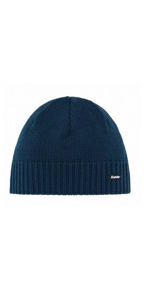 Eisbär Beanie Wintermütze Trop Strickmuster Merinowolle dunkelblau Herren von Eisbär