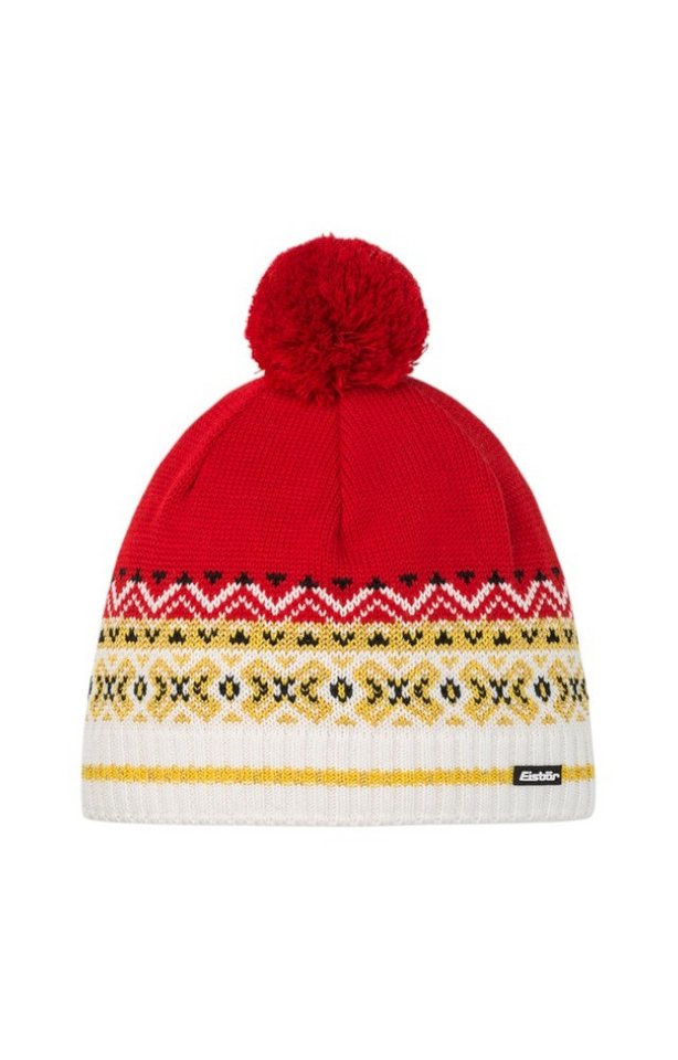 Eisbär Bommelmütze Mütze (Pompon) Kaiser OS - rot/weiss/gelb - 1 Stück von Eisbär