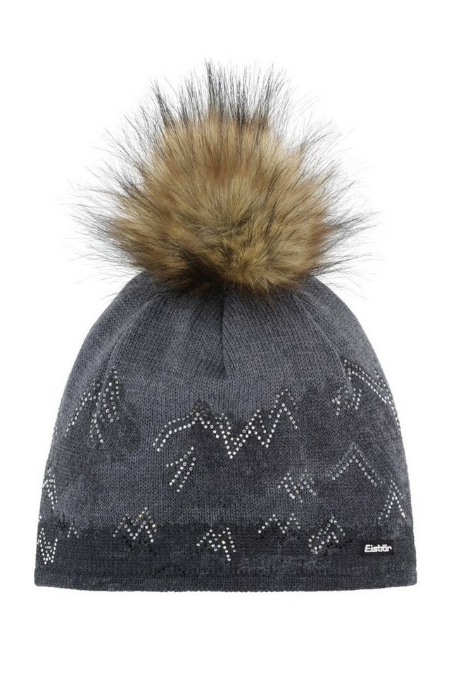 Eisbär Bommelmütze Wintermütze (Bommel) Draw Lux Crystal schwarz/anthrazitgrau Damen von Eisbär