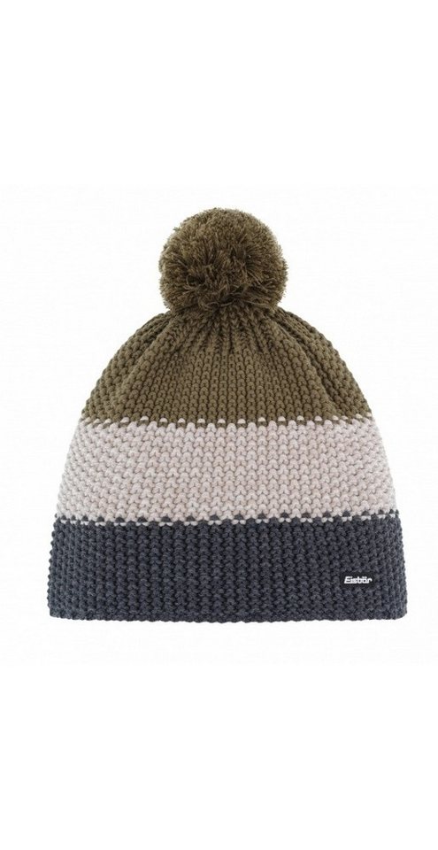 Eisbär Bommelmütze Wintermütze (Bommel) Star Pompon RL olivegrün/grau von Eisbär