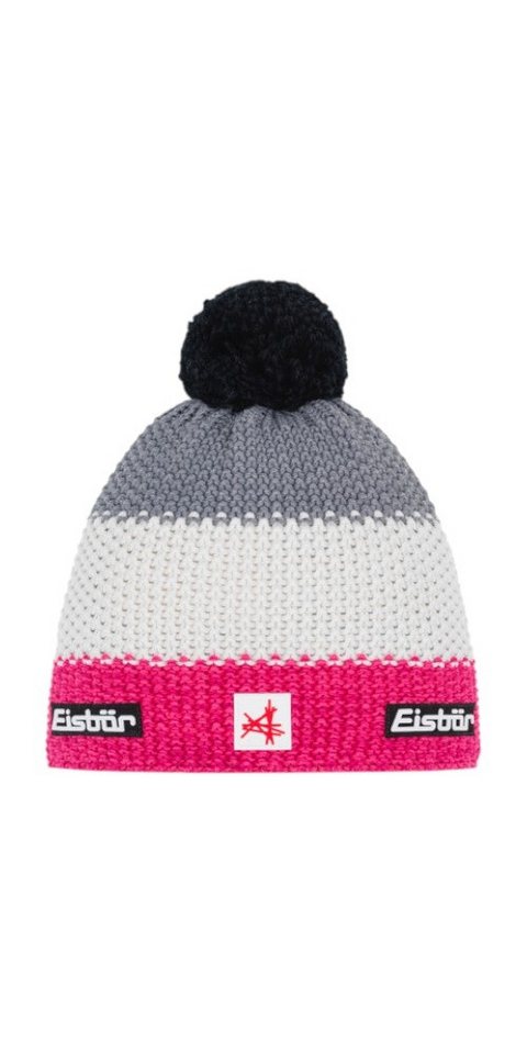 Eisbär Bommelmütze Wintermütze (Pompon) Star SA Kinder - pink/weiss/grau - 1 Stück von Eisbär