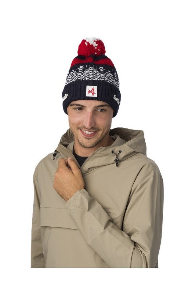 Eisbär Bommelmütze Wintermütze Norrak Pompon SA - Merinomix, kuscheliges Fleece-Band von Eisbär