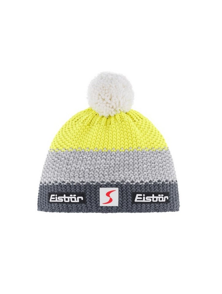 Eisbär Bommelmütze Wintermütze Star SP mit Bommel (Pompon) grau/gelb Kinder von Eisbär