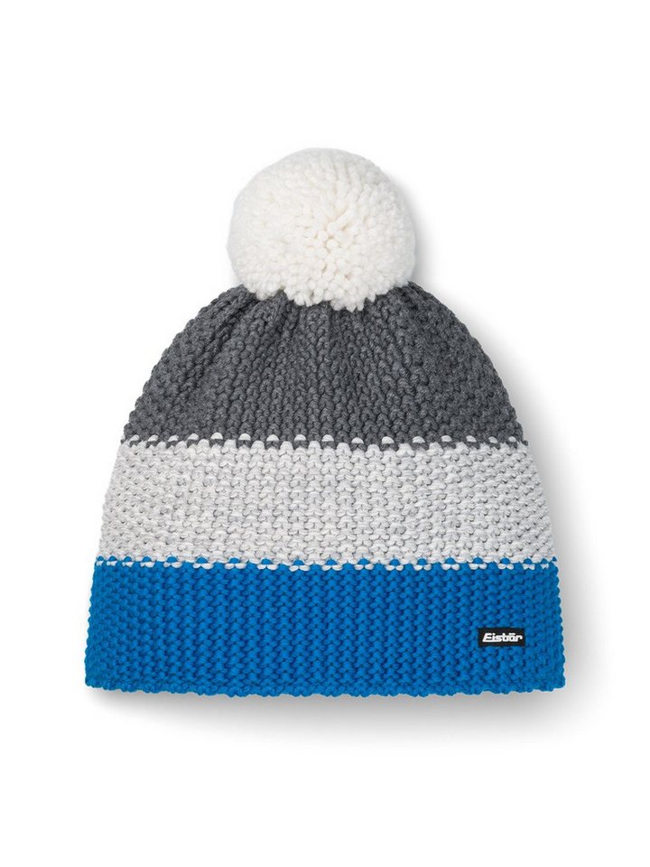 Eisbär Bommelmütze Wintermütze Star mit Bommel (Pompon) blau/grau - 1 Stück von Eisbär