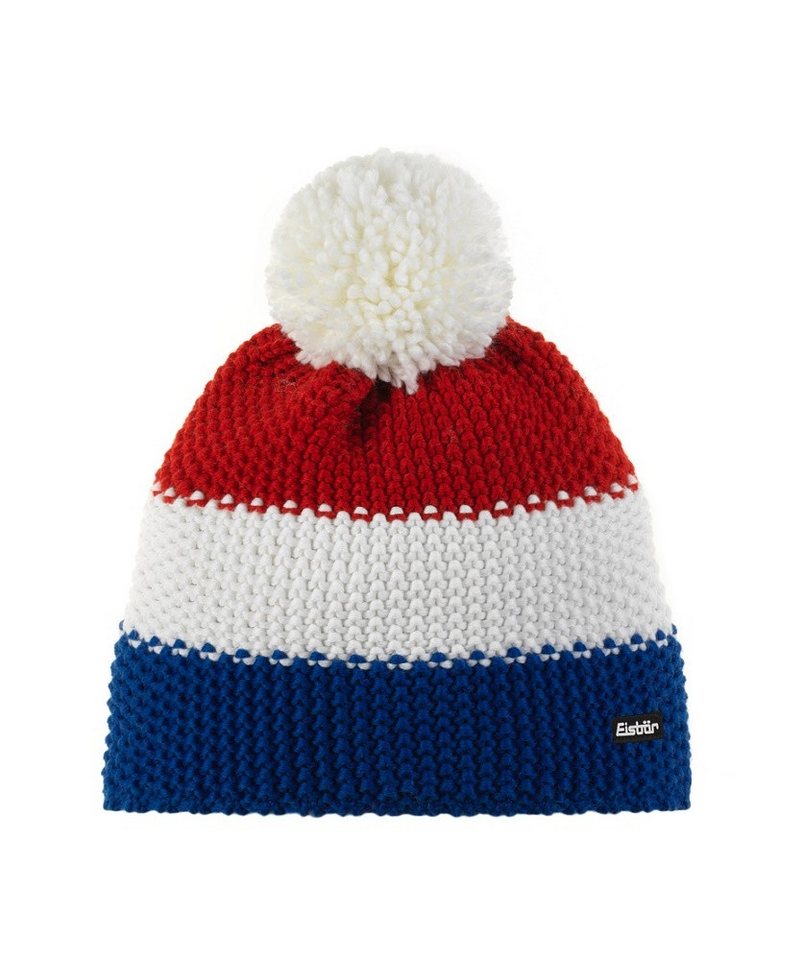 Eisbär Bommelmütze Wintermütze Star mit Bommel (Pompon) blau/rot/weiss - 1 Stück von Eisbär