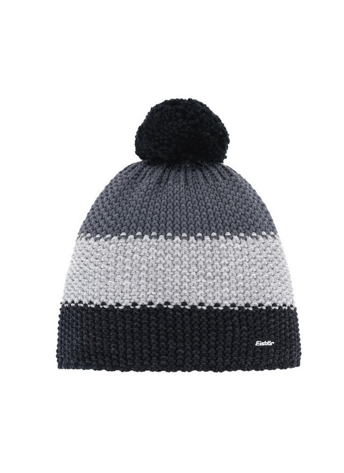 Eisbär Bommelmütze Wintermütze Star mit Bommel (Pompon) grau/schwarz - 1 Stück von Eisbär