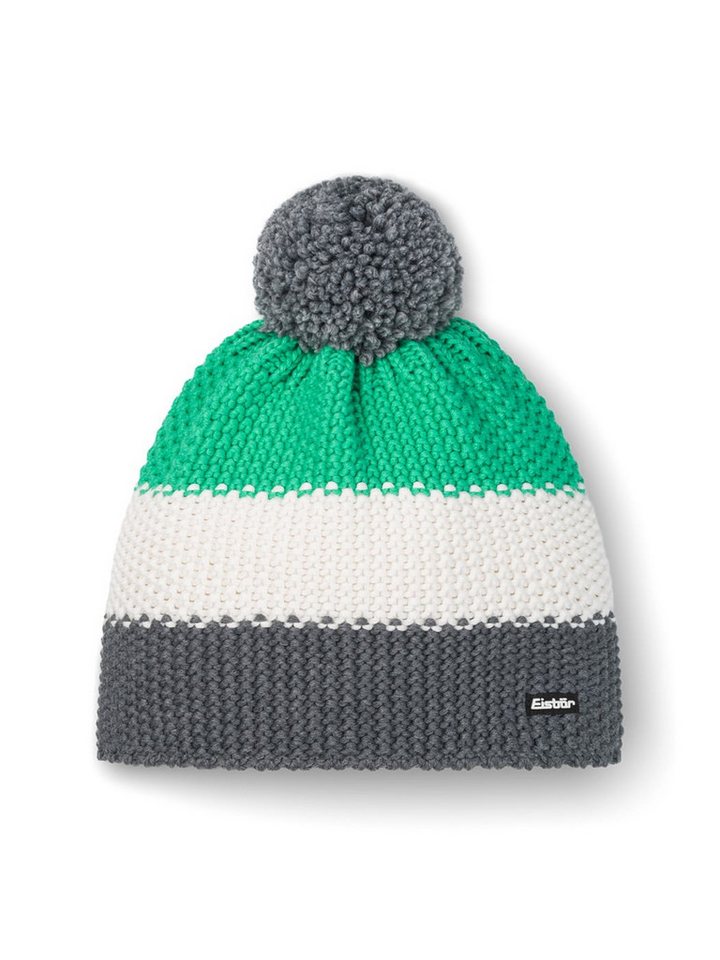 Eisbär Bommelmütze Wintermütze Star mit Bommel (Pompon) grau/weiss/mintgrün - 1 Stück von Eisbär