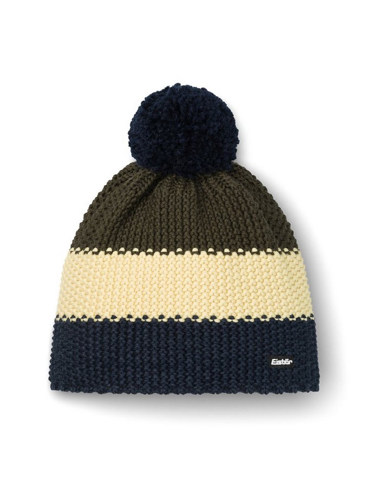 Eisbär Bommelmütze Wintermütze Star mit Bommel (Pompon) navyblau/olivegrün - 1 Stück von Eisbär