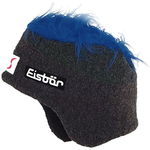 Eisbär Cocker SP 383508-208 Unisex Wuschelhaarmütze, anthrazit/blau, Gr. One Size von Eisbär