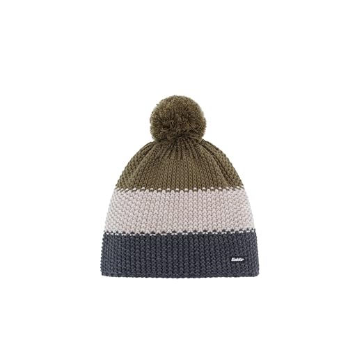 Eisbär Star Pompon Mütze Rewoolife - Klassische Wintermütze für Damen und Herren mit Merino-Mix, Dreistreifen-Design, Kuschelfleece & Bommel - Strickmütze, Wollmütze, Skimütze, Perfekt für kalte Tage von Eisbär