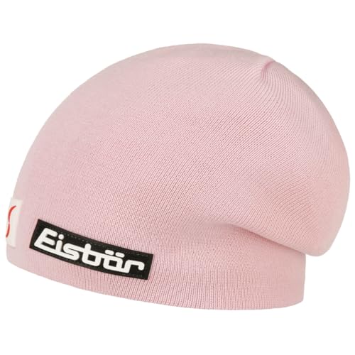 Eisbär Kiwano RL Skipool Beanie Mütze Strickmütze Wollmütze Merinomütze Damen/Herren - Made in The EU Winter Herbst-Winter - One Size rosa von Eisbär