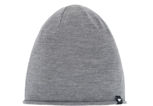 Eisbär Mütze Herren & Damen Pulse Oversized Grau - Merino Beanie Unisex atmungsaktiv thermoregulierend leichte Laufmütze unterm Helm Sportmütze weiche Bequeme Haube aus Österreich von Eisbär