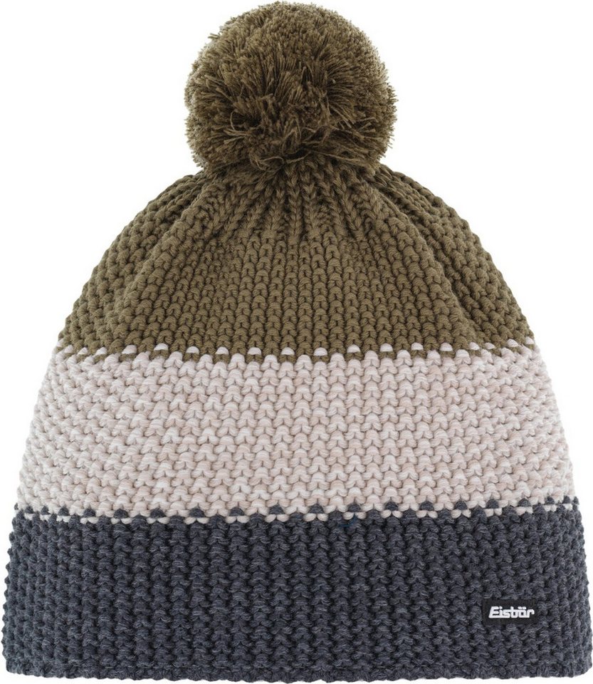 Eisbär Mütze & Schal Star Pompon MÜ RL GRAFITMELE-SILVERMELE-KHAKI GR von Eisbär