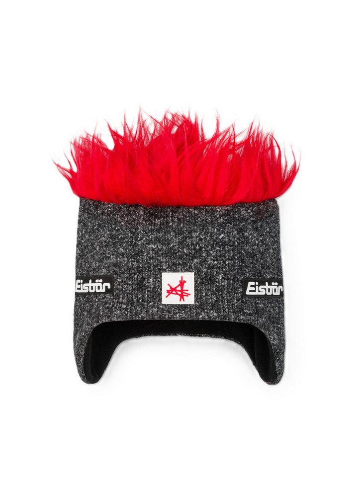 Eisbär Ohrenmütze Wintermütze (Ohrenmütze) Cocker SA - graphitgrau/rot - 1 Stück von Eisbär