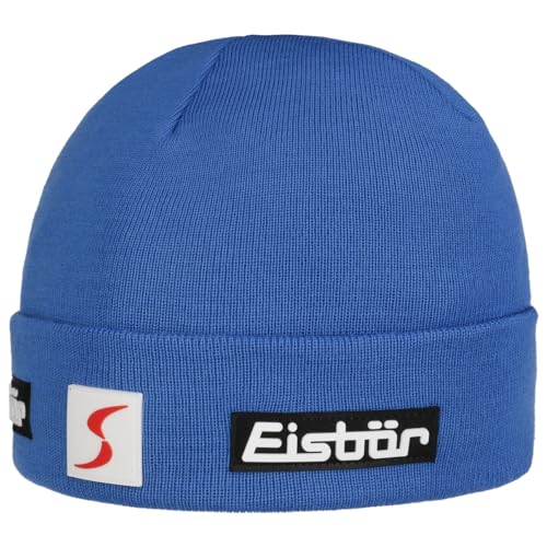 Eisbär Renan RL SP Beanie Strickmütze Umschlagmütze Skimütze Damen/Herren - Made in The EU mit Umschlag, Umschlag Winter Herbst-Winter - One Size blau von Eisbär