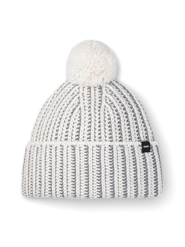 Eisbär Mütze Herren & Damen Ronda Pompon Weiß - Merino Wintermütze Unisex mit Fleece schützt vor Kälte und Wind - Bommelmütze warme Lifestyle Strickmütze mit Pompon Haube aus Österreich von Eisbär