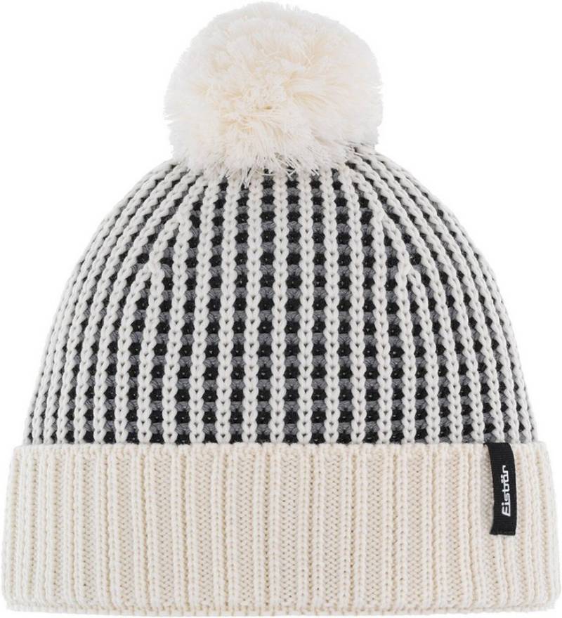 Eisbär Skimütze Flow OS Pompon MÜ RL milkgrau-h.braun von Eisbär
