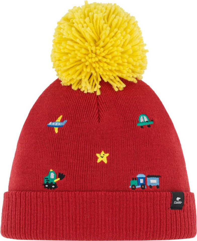 Eisbär Skimütze TALUR POMPON KIDS crimson sky-nacht von Eisbär