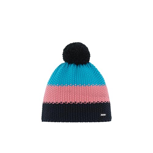 Eisbär Mütze Star Pompon Kids Mehrfarbig - warme Wintermütze Jungen & Mädchen - 55 cm (7-8 Jahre) - atmungsaktive mit Fleece Innenband Bommelmütze Kindermütze Haube aus Österreich von Eisbär