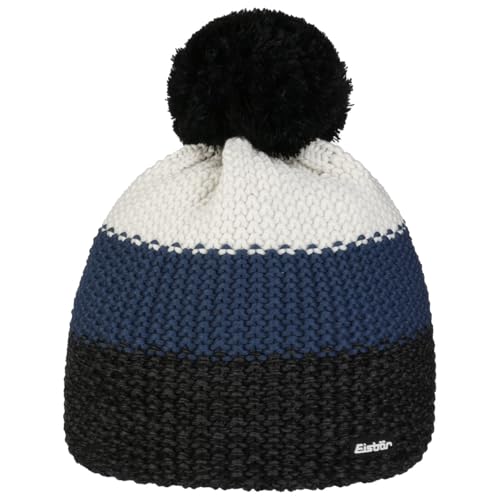 Eisbär Star Pompon RL Beanie Strickmütze Wintermütze Bommelmütze Skimütze Damen/Herren - Made in The EU mit Futter, Futter Herbst-Winter Winter - One Size schwarz von Eisbär