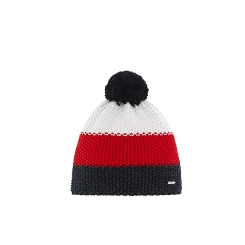Eisbär Star Pompon Mütze mehrfarbig - Klassische Wintermütze für Damen und Herren mit Merino-Mix, Dreistreifen-Design, Kuschelfleece & Bommel - Strickmütze, Wollmütze, Skimütze, Perfekt für kalte Tage von Eisbär