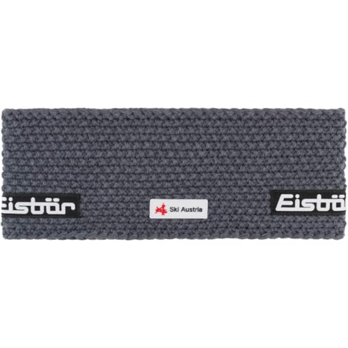 Eisbär Stirnband Damen & Herren Jamie Ski Austria Grau - Merino Headband Unisex - Haarband mit Fleece schützt vor Kälte und Wind - Haube weich warm atmungsaktiv aus Österreich von Eisbär