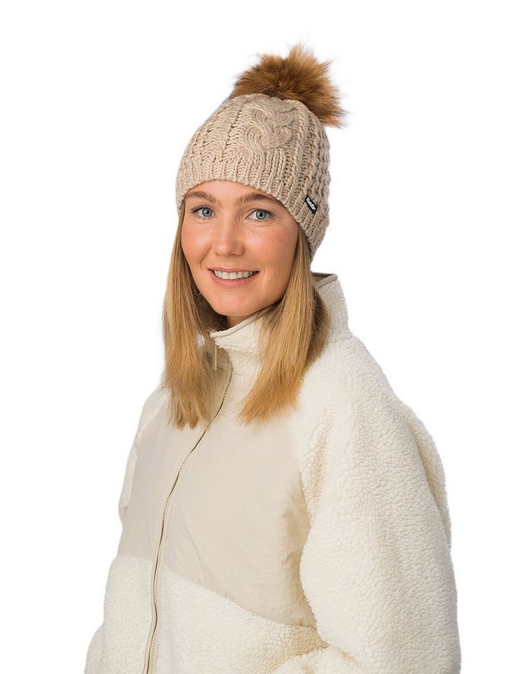 Eisbär Strickmütze (Pompon) Afra Lux - beige von Eisbär