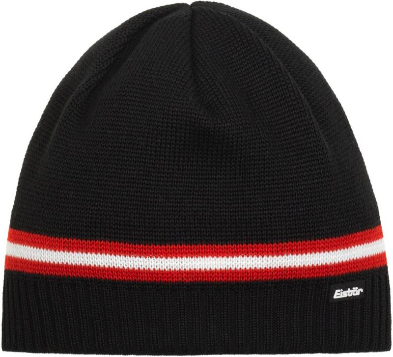 Eisbär Strickmütze MOUNTAIN XL SCHWARZ-KETCHUP-WHITE-KETCHUP von Eisbär